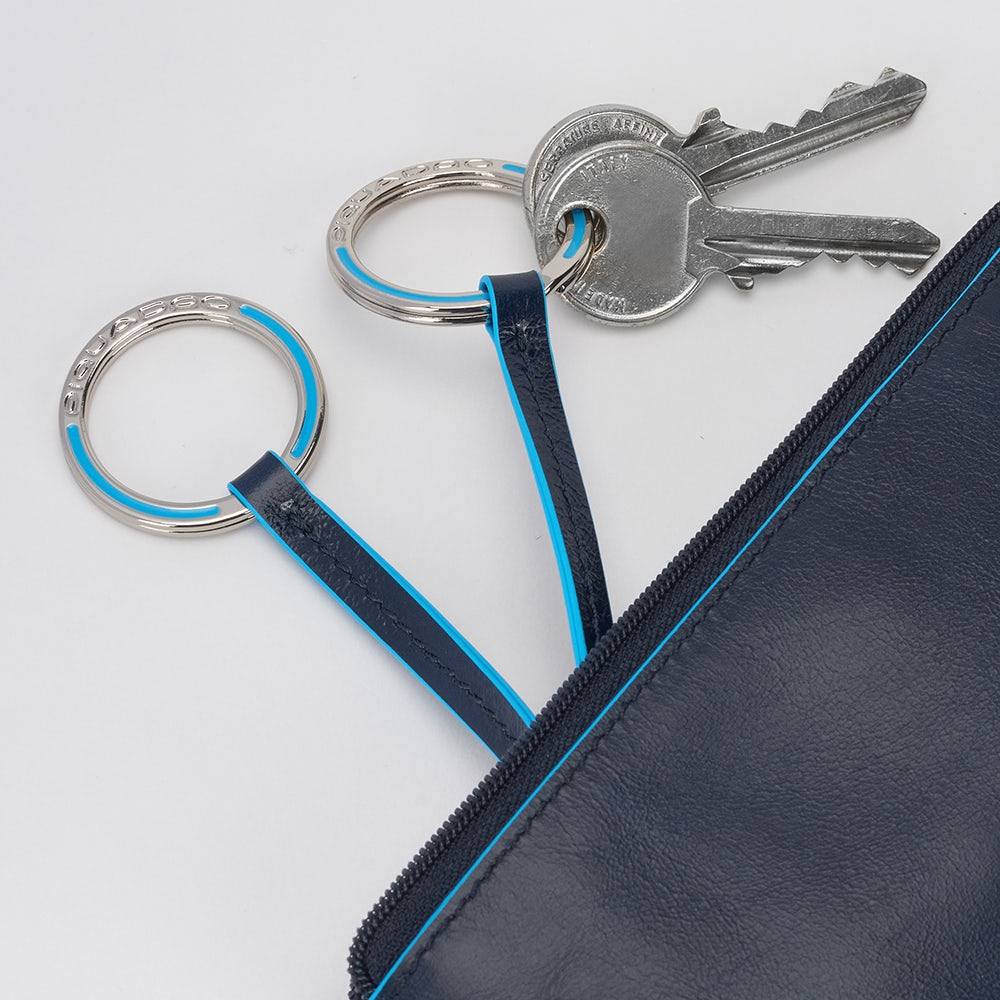 Piquadro Two-ring key case with zipped rear pocket Vendita