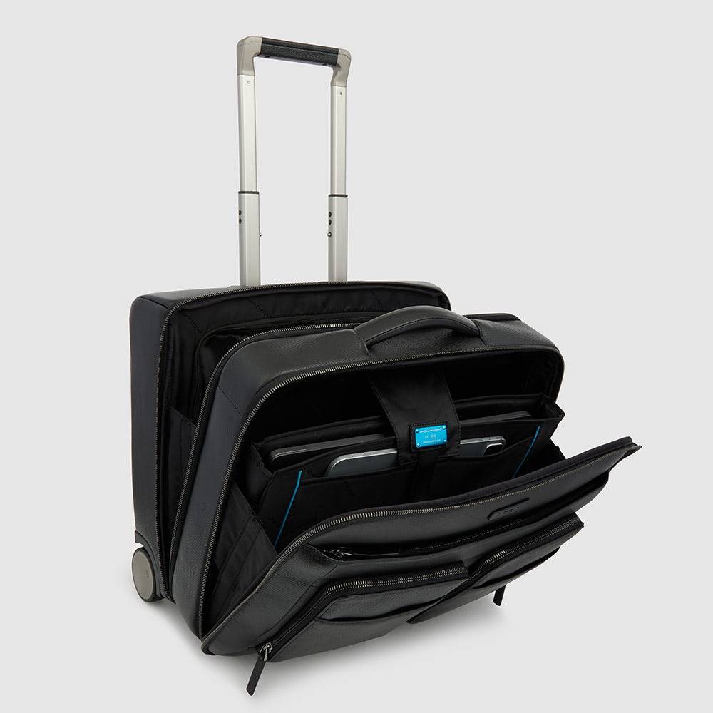 Piquadro Wheeled computer briefcase with iPad® compartment Saldi Di Fabbrica
