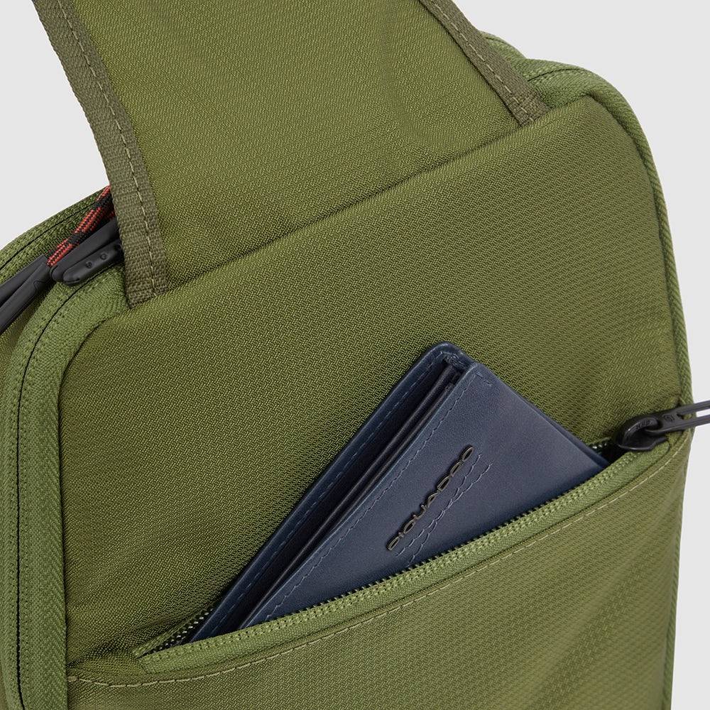 Piquadro Mono sling bag in recycled fabric Nuova
