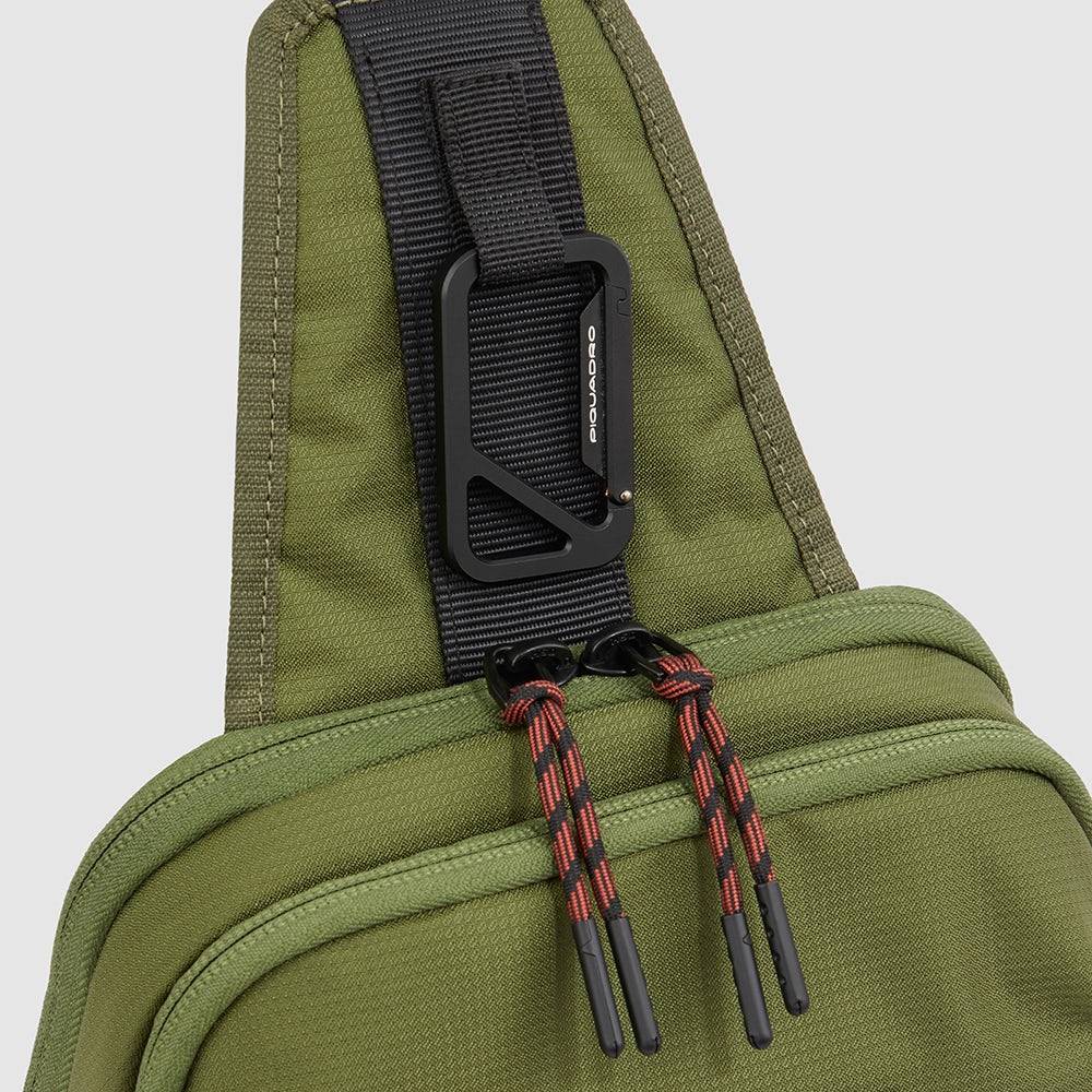 Piquadro Mono sling bag in recycled fabric Nuova