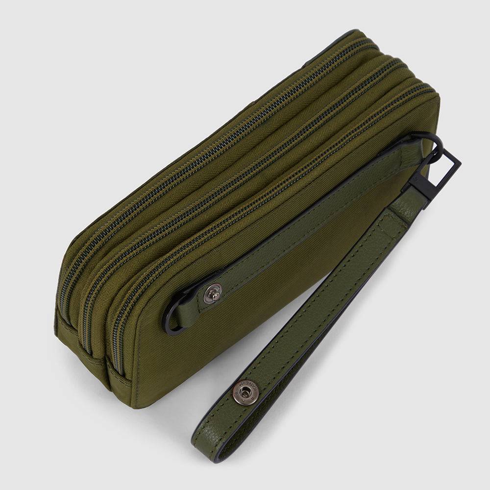 Piquadro Case in recycled fabric with three dividers Vendite Flash