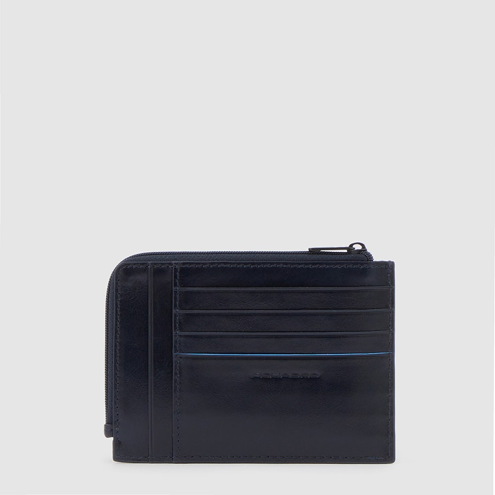 Piquadro Zipper coin pouch with credit card slots Italia