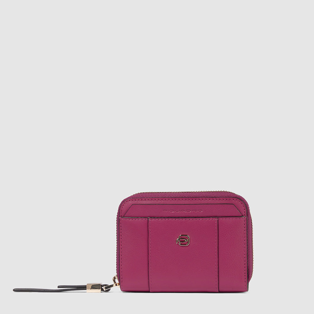 Piquadro Zip-around women’s wallet with four dividers Outlet