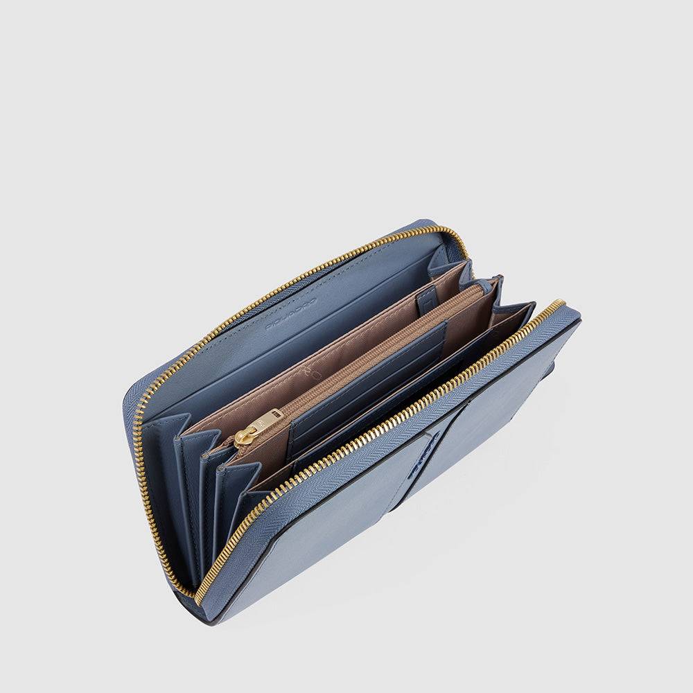 Piquadro Zip-around women’s wallet with four dividers Offerte