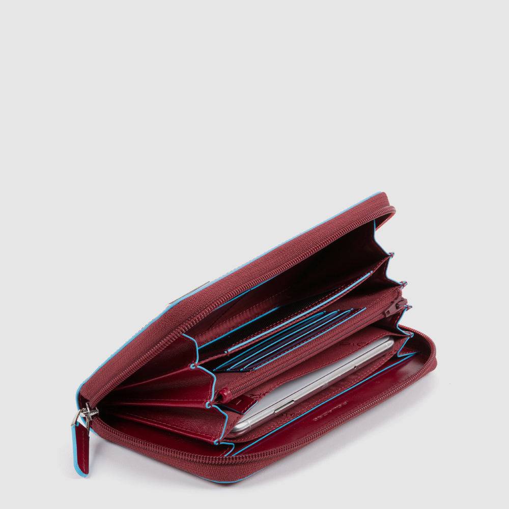 Piquadro Zip-around women’s wallet with four dividers Vendite Flash