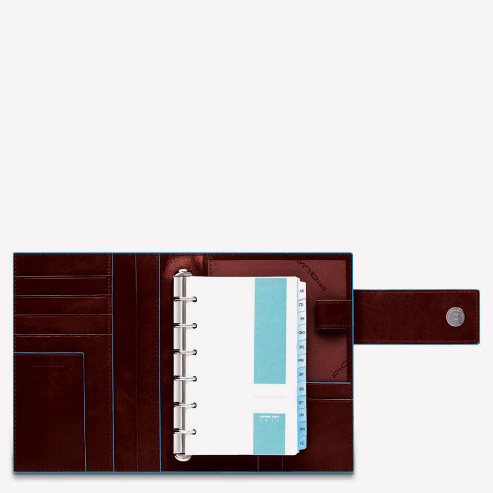 Piquadro Large leather organiser with Nuovo