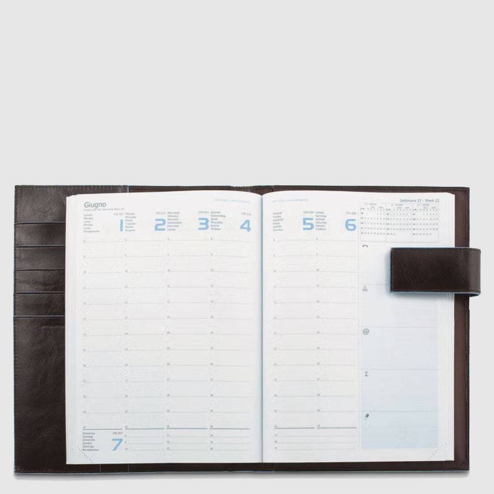 Piquadro Leather weekly diary with Promozione