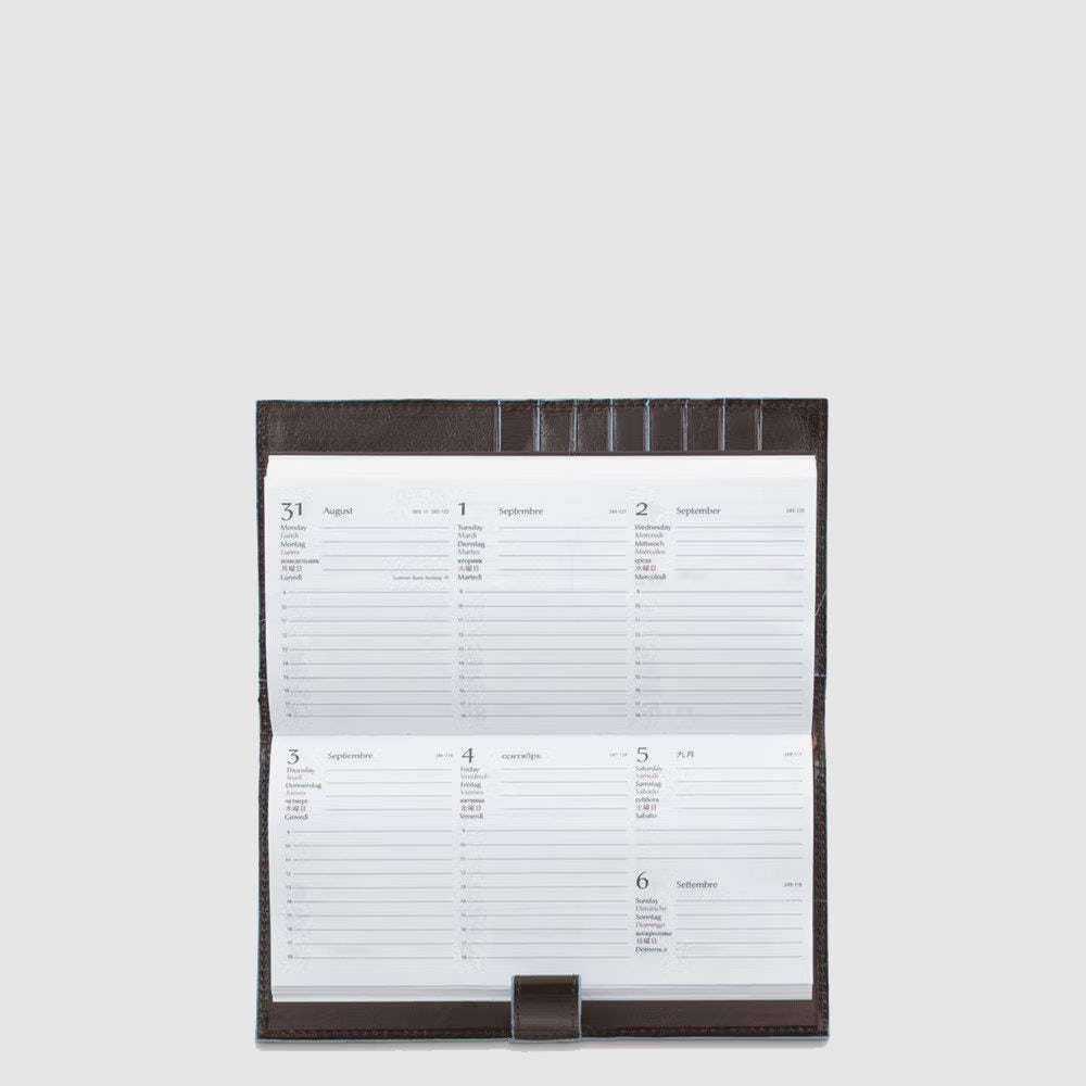 Piquadro Slim leather pocket diary Pezzi Unici