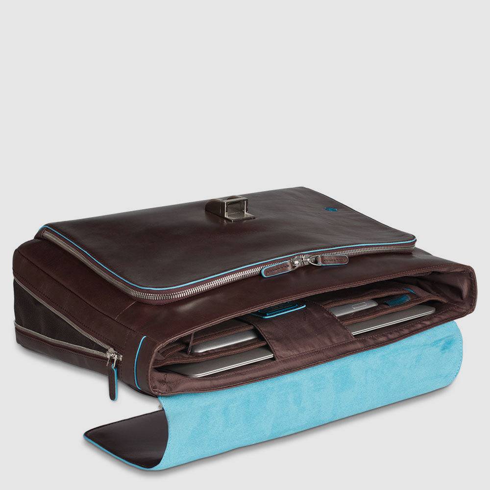 Piquadro Flap-over, expandable computer bag 15" Fino Al -60%
