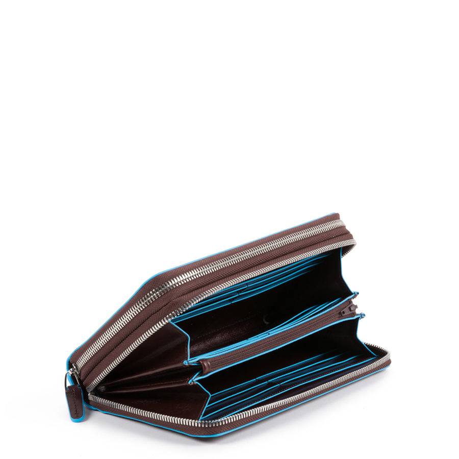Piquadro Zip-around document organizer and wallet with coin Moda