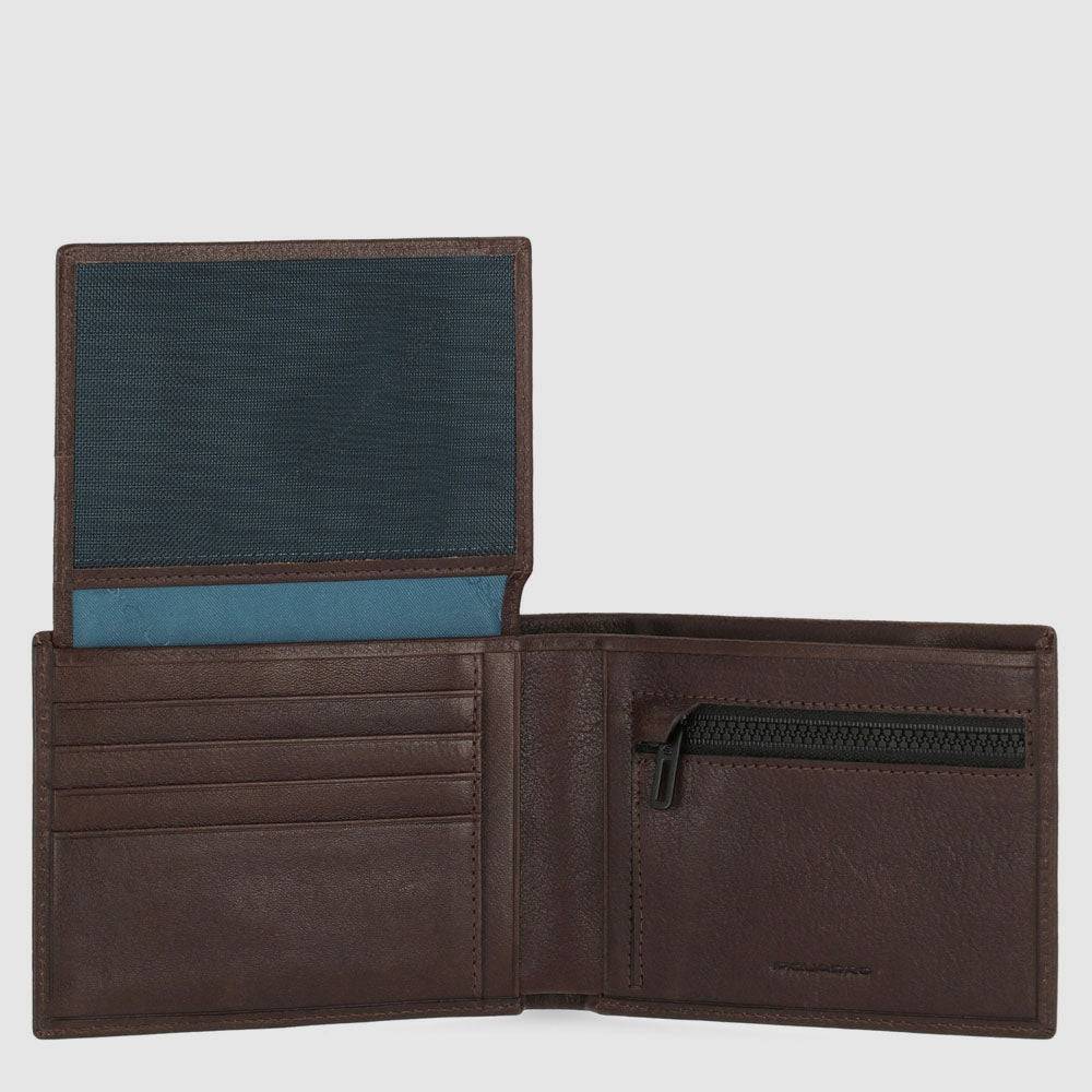 Piquadro Men’s wallet with zipped coin pocket Saldi