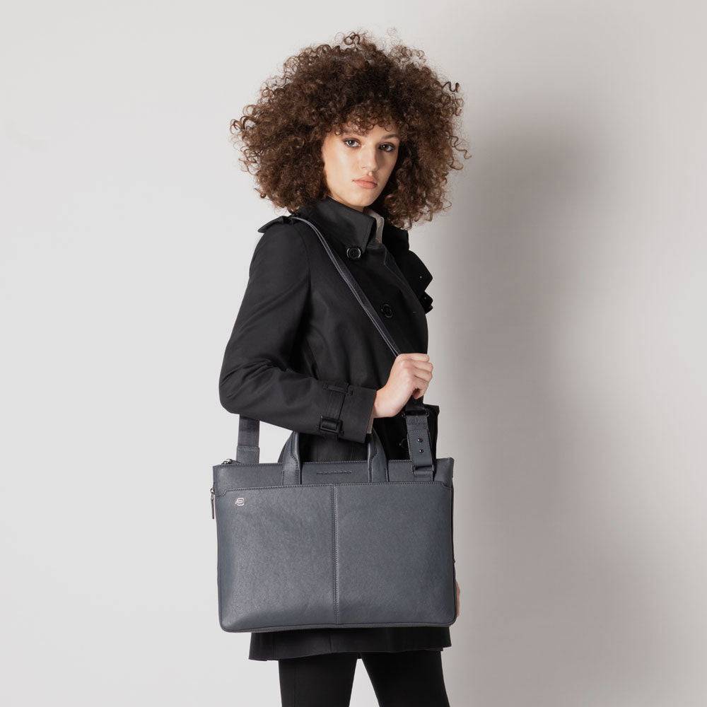 Piquadro Expandable, slim computer bag 15" Saldi