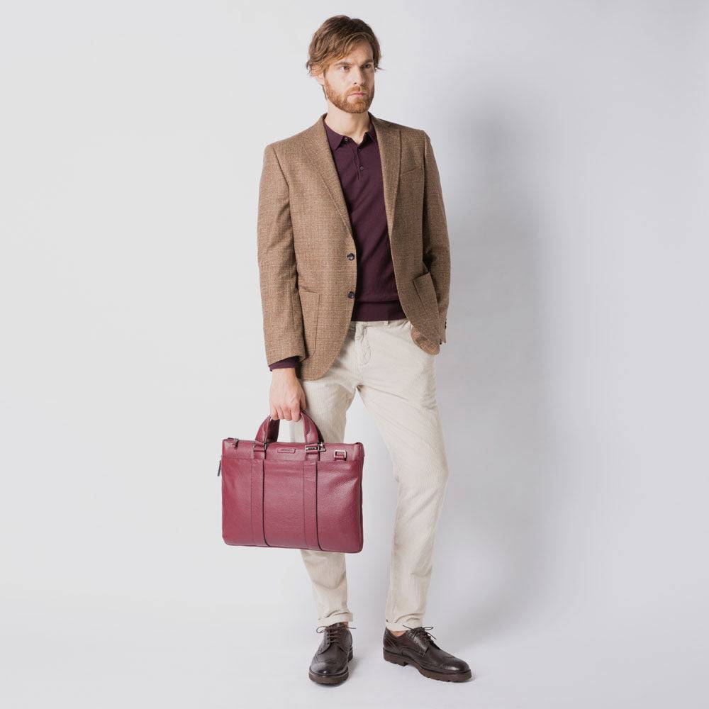 Piquadro Expandable, slim computer bag Saldi Di Fabbrica