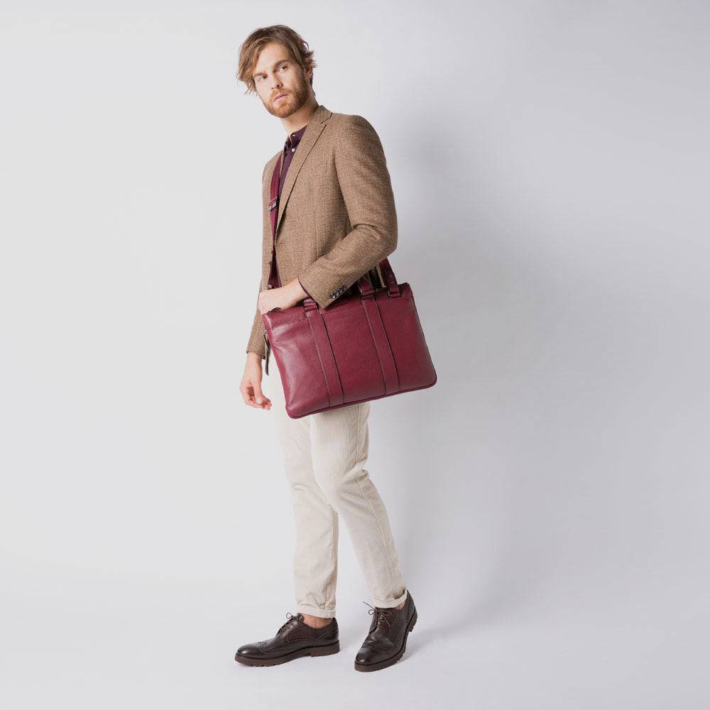 Piquadro Expandable, slim computer bag Saldi Di Fabbrica
