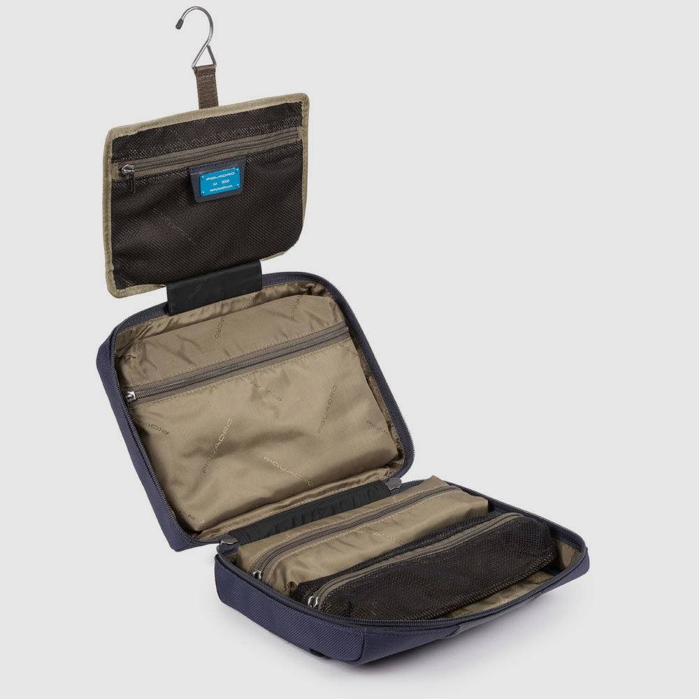 Piquadro Hanging toiletry bag in recycled fabric Convenienza