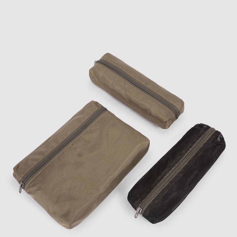 Piquadro Hanging toiletry bag in recycled fabric Convenienza