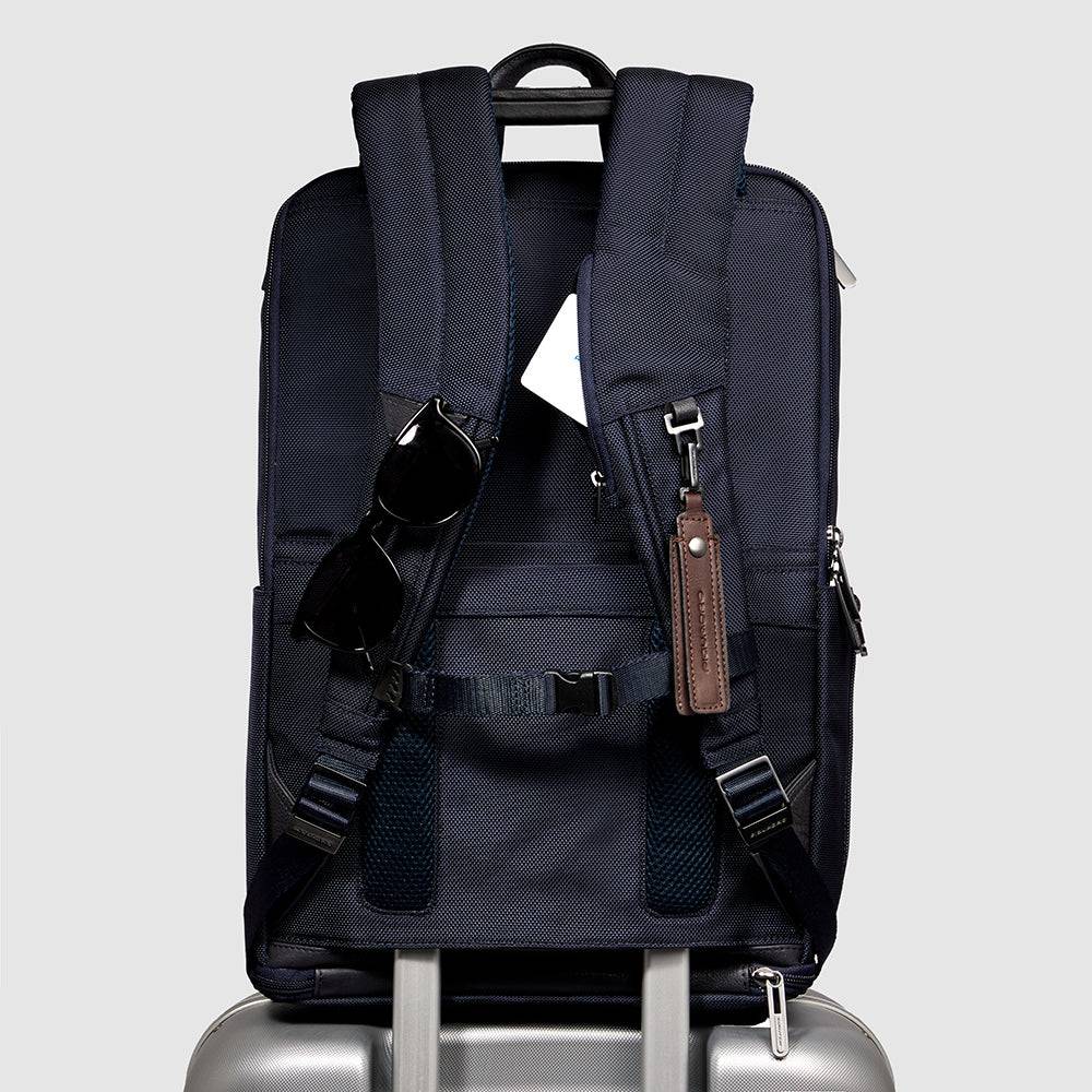 Piquadro Travel computer backpack 15,6" in recycled fabric Outlet