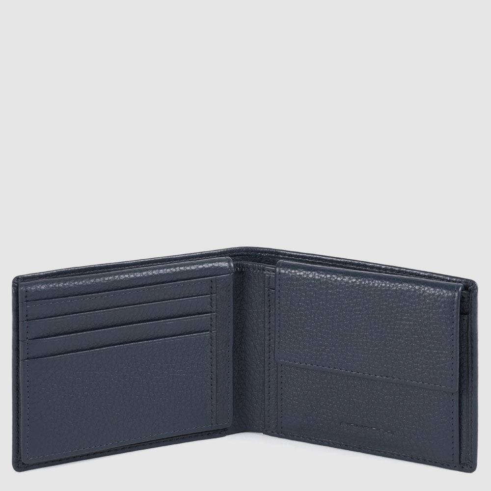 Piquadro Men’s wallet with flip up ID window, coin pocket Spedizione Gratuita
