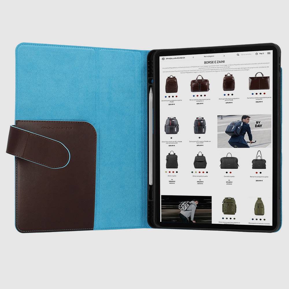 Piquadro iPad®Pro 12,9" stand up leather case Presa