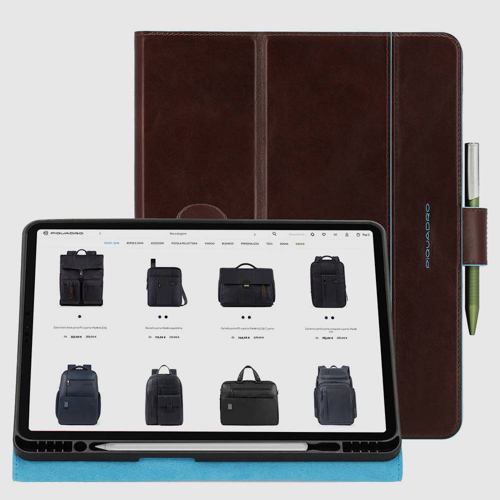 Piquadro iPad®Pro 12,9" stand up leather case Presa