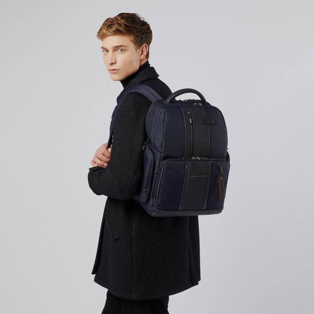 Piquadro PC and iPad backpack in recycled fabric with CONNE Nuova