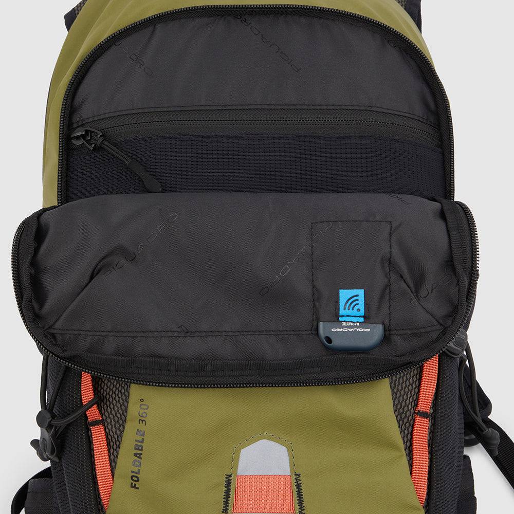 Piquadro Foldable computer backpack in recycled fabric Moda