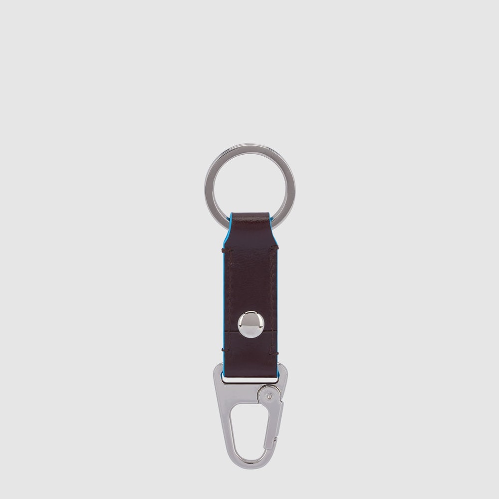 Piquadro Two-ring keychain with carabiner hook Promozione Limitata