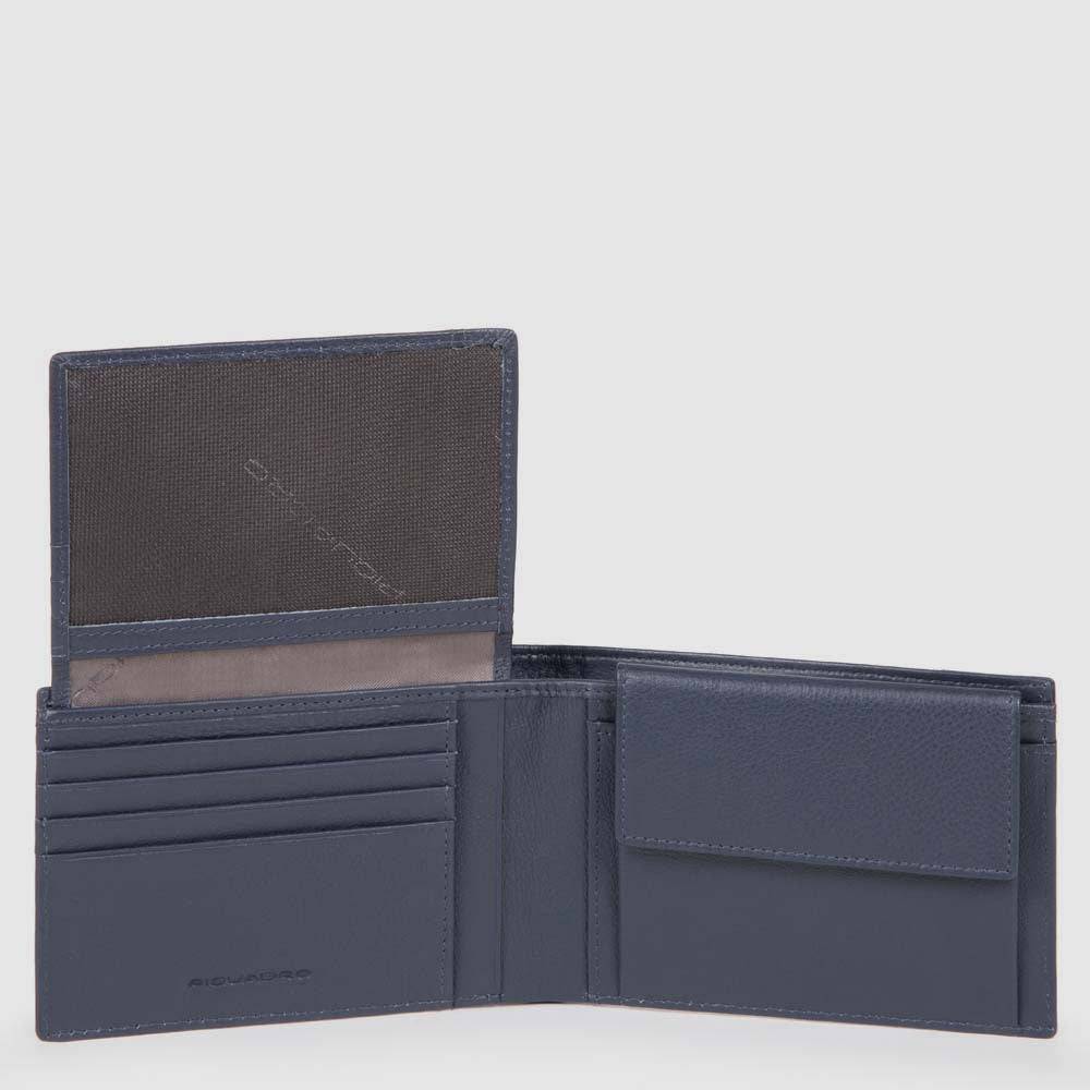 Piquadro Men’s wallet with flip up ID window, coin pocket Prezzo Ridotto