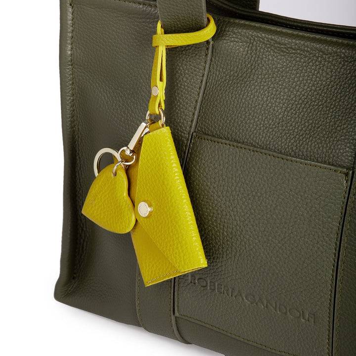 Roberta Gandolfi Tessa shopping in pelle con charms colorato e pratica tasca esterna Sconto