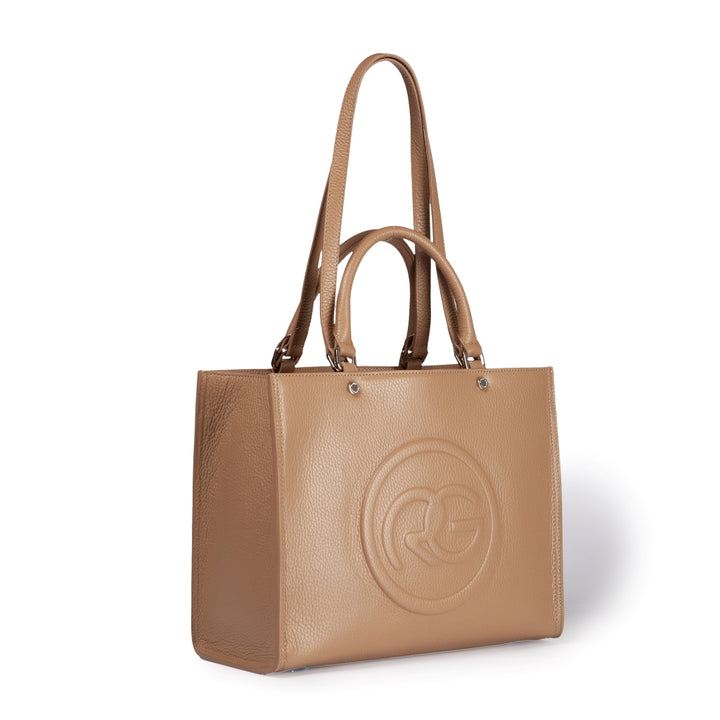 Roberta Gandolfi Roberta Pelle medium Borsa a mano in pelle con doppi spallacci per essere portata a spalla e tramezza Vendita Calda