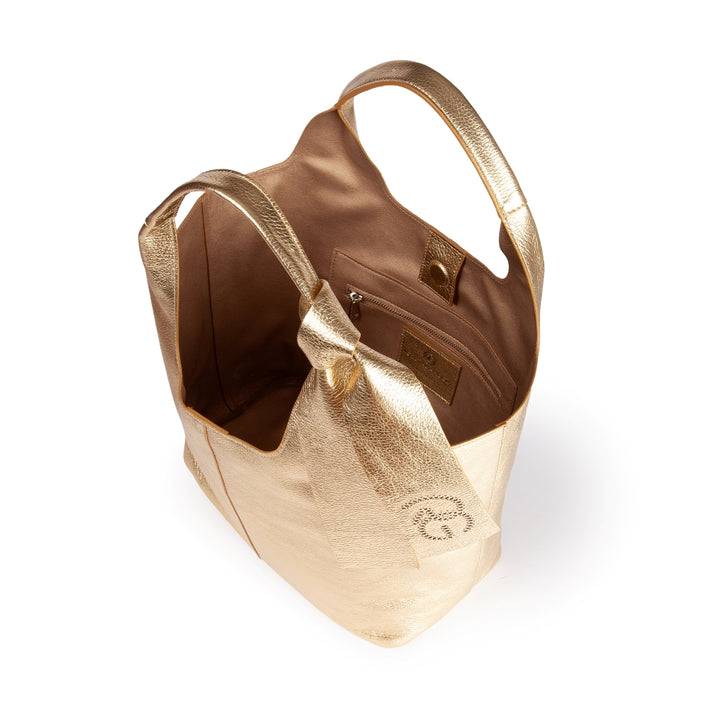 Roberta Gandolfi Maia Tote borsa hobo in pelle martellata Saldi Di Fabbrica