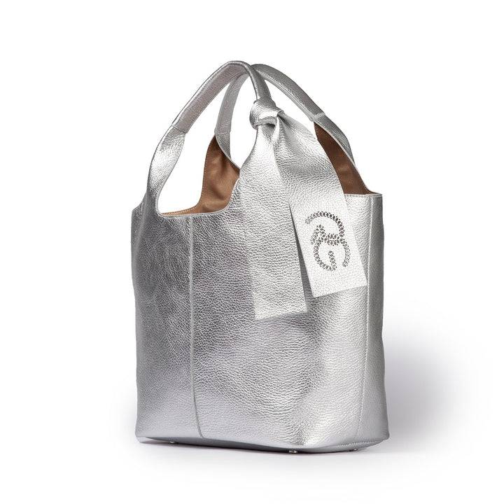 Roberta Gandolfi Maia Tote borsa hobo in pelle martellata In Linea
