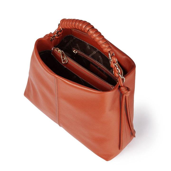 Roberta Gandolfi Amina large borsa a mano in pelle con manico tubolare fasciato e tracolla staccabile Promozione