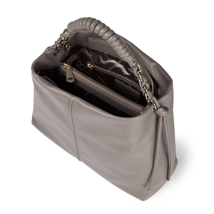 Roberta Gandolfi Amina large borsa a mano in pelle con manico tubolare fasciato e tracolla staccabile Spedizione Gratuita
