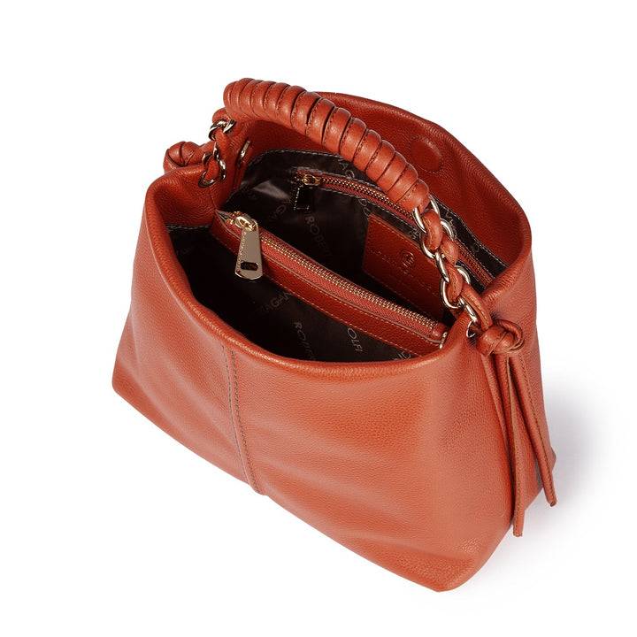 Roberta Gandolfi Amina small borsa a mano in pelle con manico tubolare fasciato e tracolla staccabile Pezzi Unici