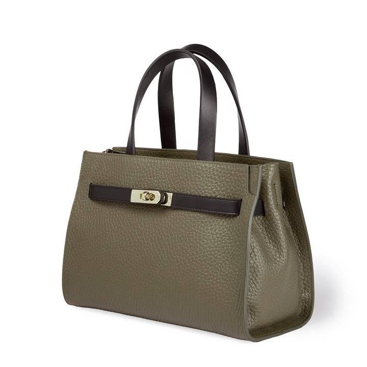 Roberta Gandolfi Frida Handbag in pelle martellata con tracolla logata in tessuto regolabile Prezzo Ridotto