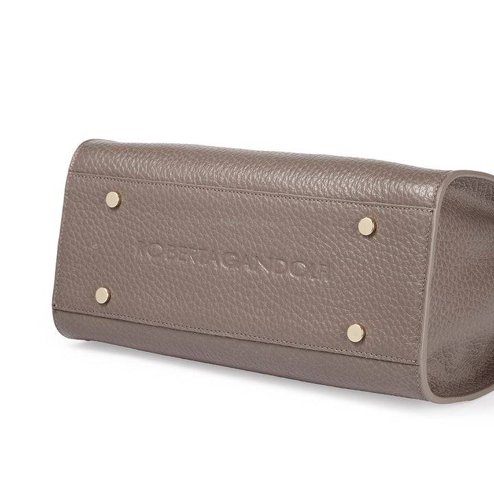 Roberta Gandolfi Frida Handbag in pelle martellata con tracolla logata in tessuto regolabile Sottocosto