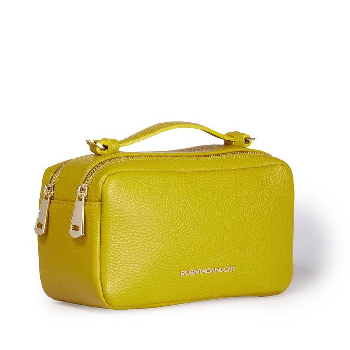 Roberta Gandolfi Brigida camera borsa in pelle con doppio scomparto e tracolla in catena dorata con spallaccio protettivo in pelle Hotsell