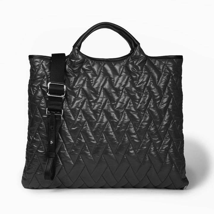 Roberta Gandolfi Joy Puffy borsa trasformabile 5 modelli in 1 in tessuto antigoccia finiture in pelle di vitello e tracolla staccabile