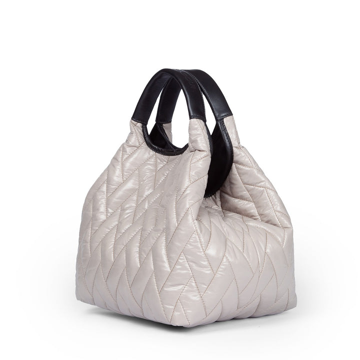 Roberta Gandolfi Joy Puffy borsa trasformabile 5 modelli in 1 in tessuto antigoccia finiture in pelle di vitello e tracolla staccabile 2025