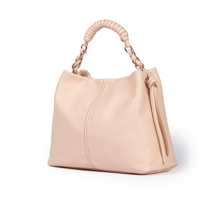 Roberta Gandolfi Amina large borsa a mano in pelle con manico tubolare fasciato e tracolla staccabile Italy