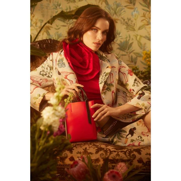 Roberta Gandolfi Cinzia Mini bag in pelle bicolor e tracolla staccabile Italia