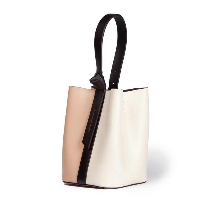 Roberta Gandolfi Cinzia Bucket medium medium in pelle bicolor con tracolla staccabile In Linea