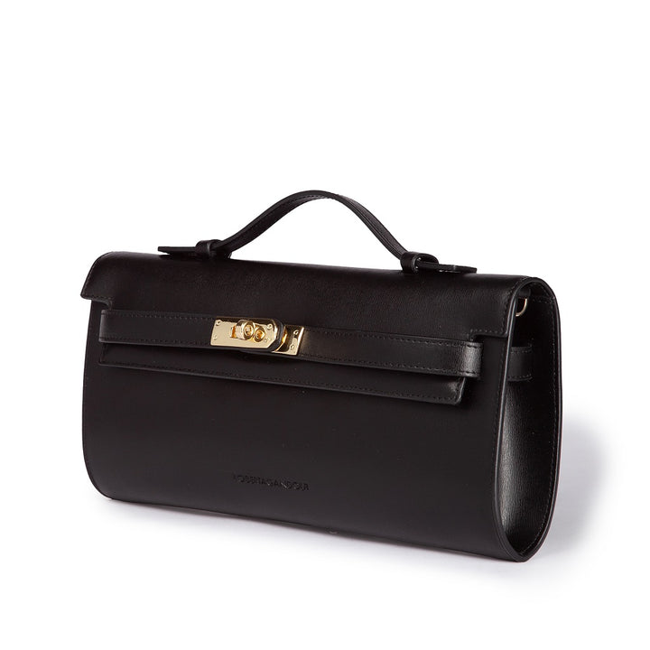 Roberta Gandolfi Jade cluch borsa in pelle con chiusura manico retrattile e tracolla staccabile e regolabile Pezzi Unici