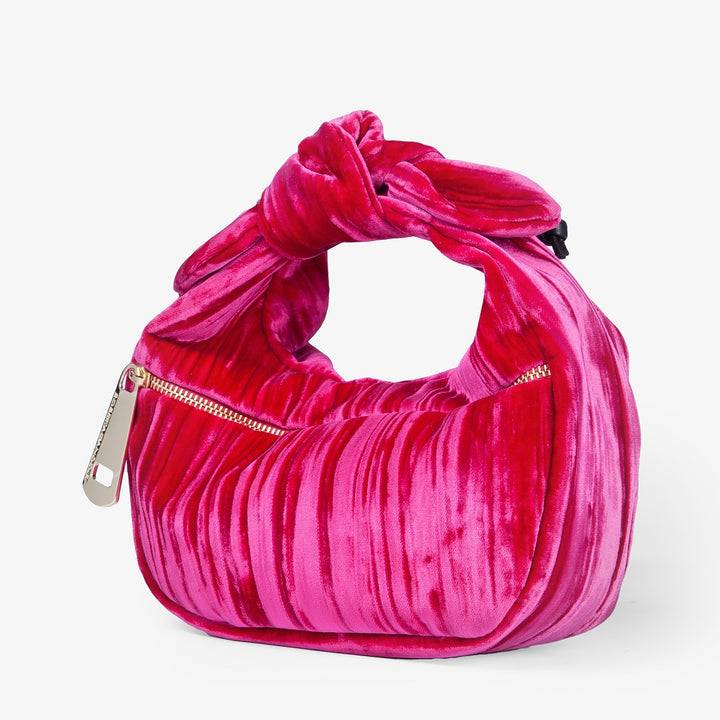 Roberta Gandolfi Bunny Velvet borsa a mano con tracolla staccabile in velluto plissè Sottocosto