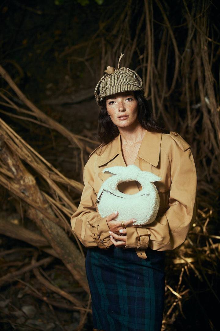 Roberta Gandolfi Bunny Teddy mini bag in shearling con tracolla in pelle staccabile Convenienza