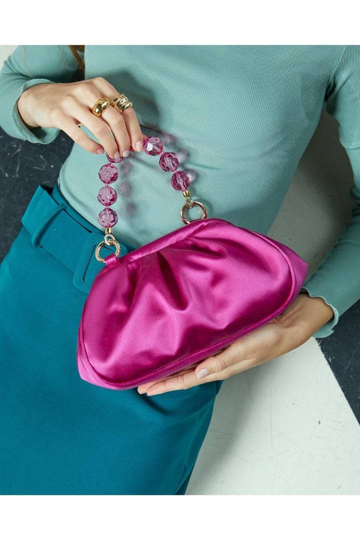 Roberta Gandolfi Sirenetta Puffy mini bag in raso di seta e manico gioiello Online