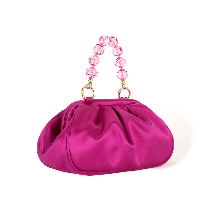 Roberta Gandolfi Sirenetta Puffy mini bag in raso di seta e manico gioiello Vendita Calda
