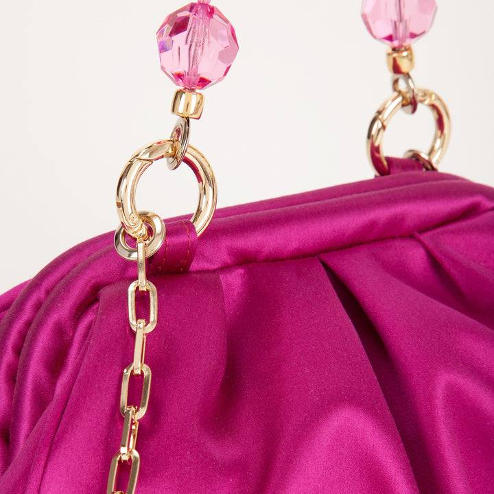 Roberta Gandolfi Sirenetta Puffy mini bag in raso di seta e manico gioiello Vendita Calda