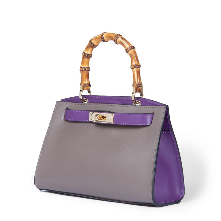 Roberta Gandolfi Lola small borsa in pelle con manico in vero legno di bambù e tracolla staccabile Negozio